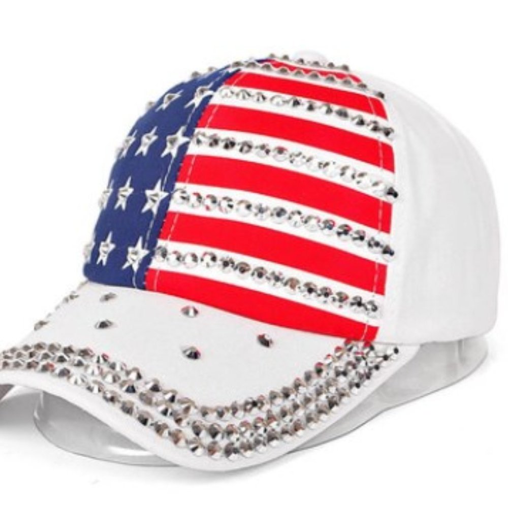 PATRIOTIC BASEBALL HAT WITH ADJ STRAPS /VISOR HAT